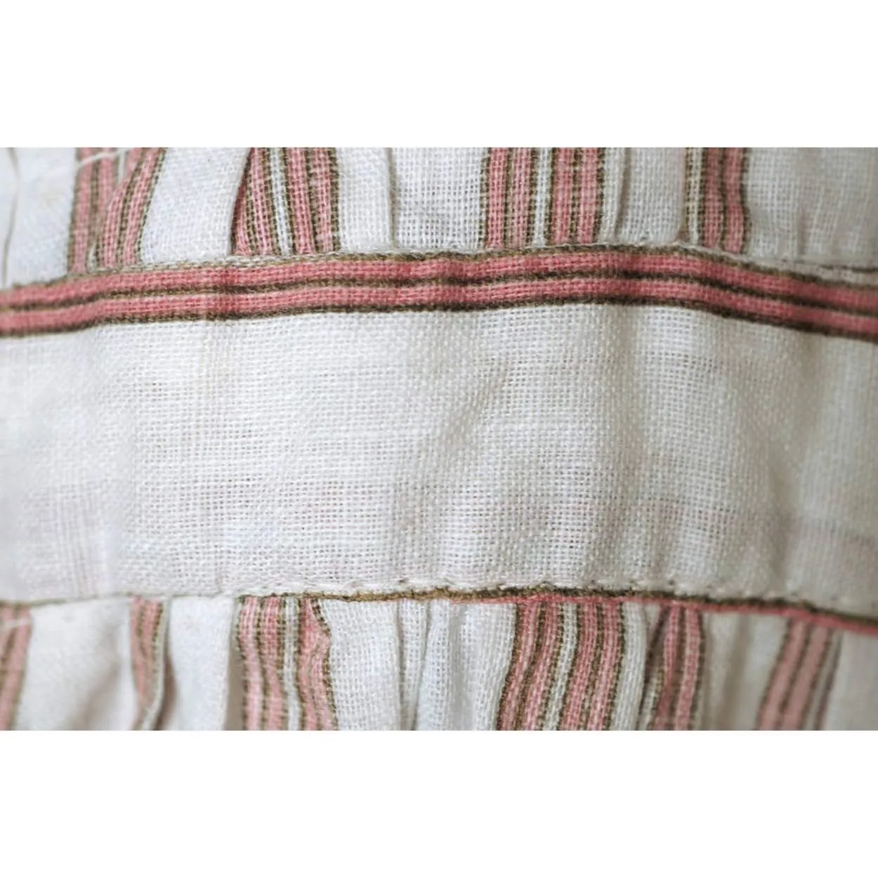 1910s Antique Striped Cotton Day Dress circa 1914