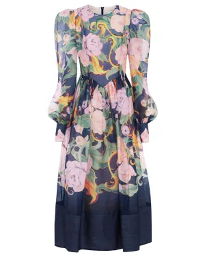 Adorn Print in Virtue Jordana Structured Shoulder Dress