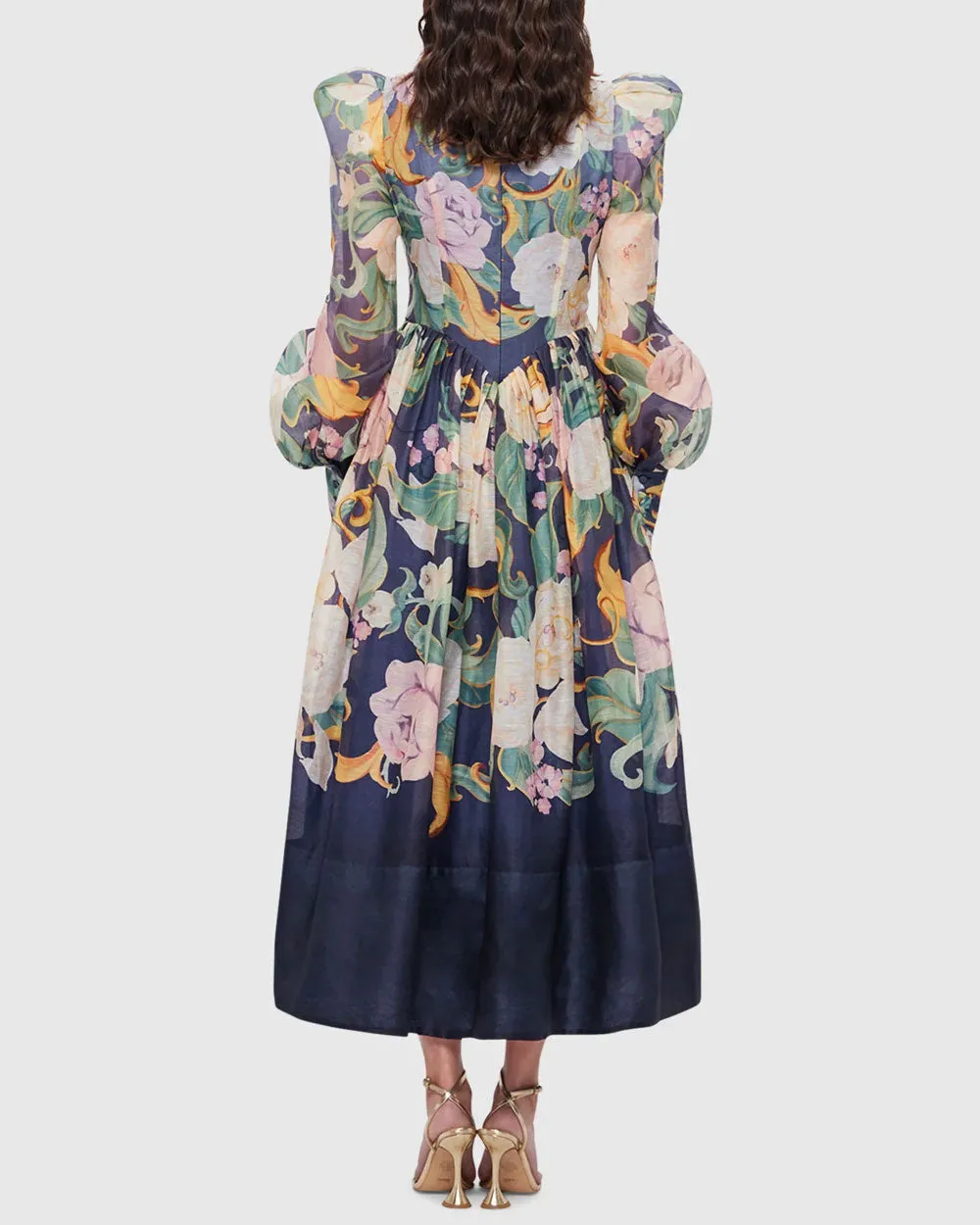 Adorn Print in Virtue Jordana Structured Shoulder Dress