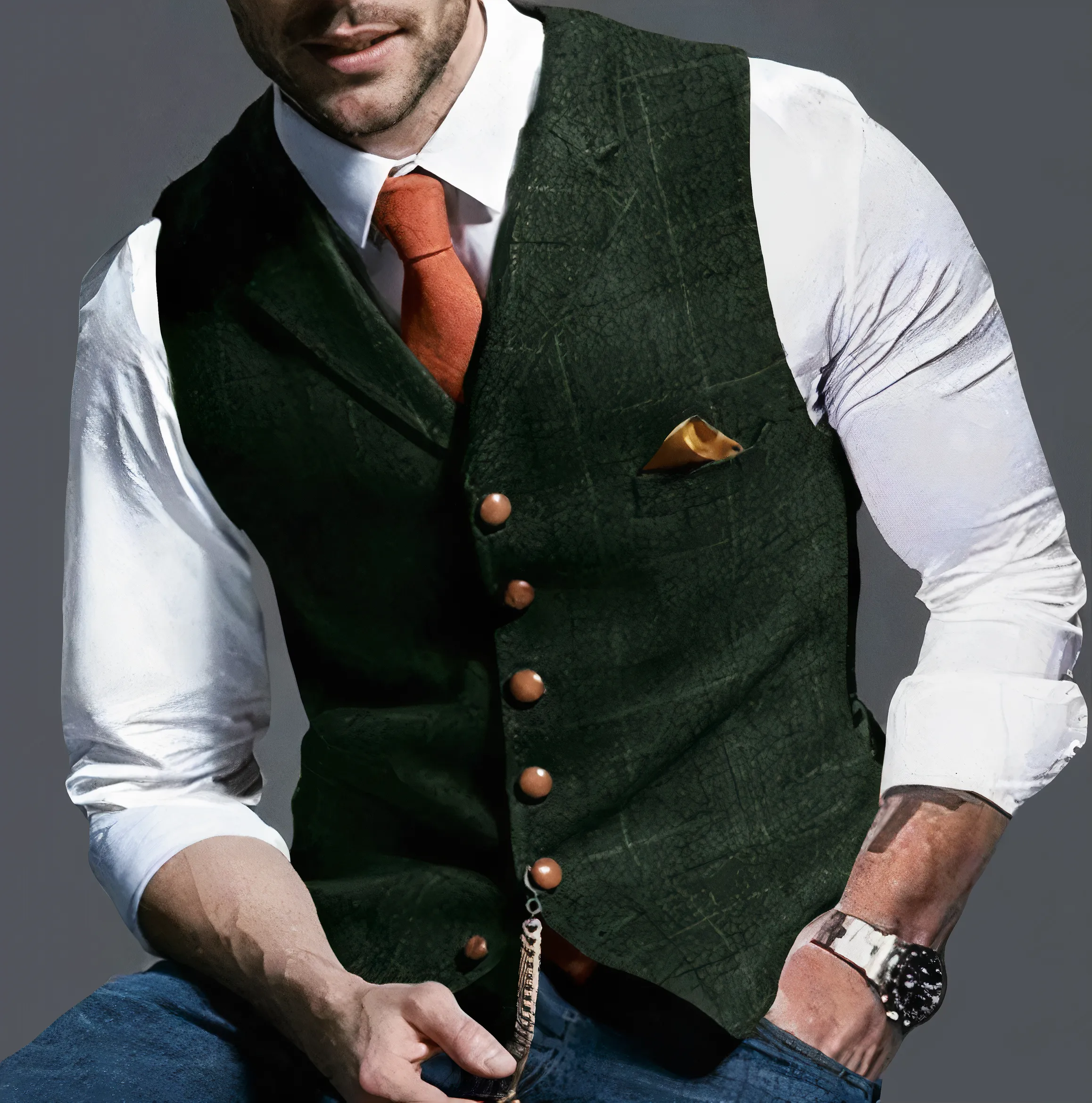 Adriaan - Elegante geruite gilet voor heren