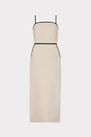 Amara Linen Contrast Midi Dress