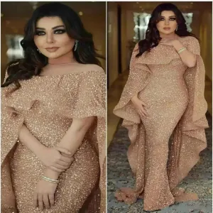 American and European Shawl Style Long Dress Champagne Sequined dress for Evening Night party Dinner party wedding party Cocktail party
