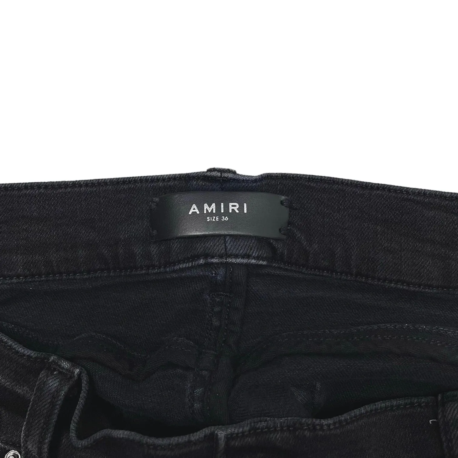 Amiri MX1 Denim Patch Broken Jeans Black Pre-Owned
