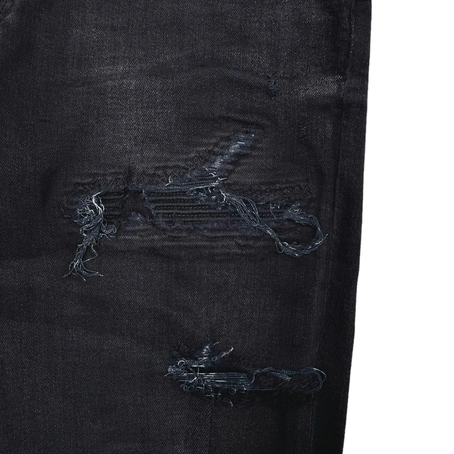 Amiri MX1 Denim Patch Broken Jeans Black Pre-Owned