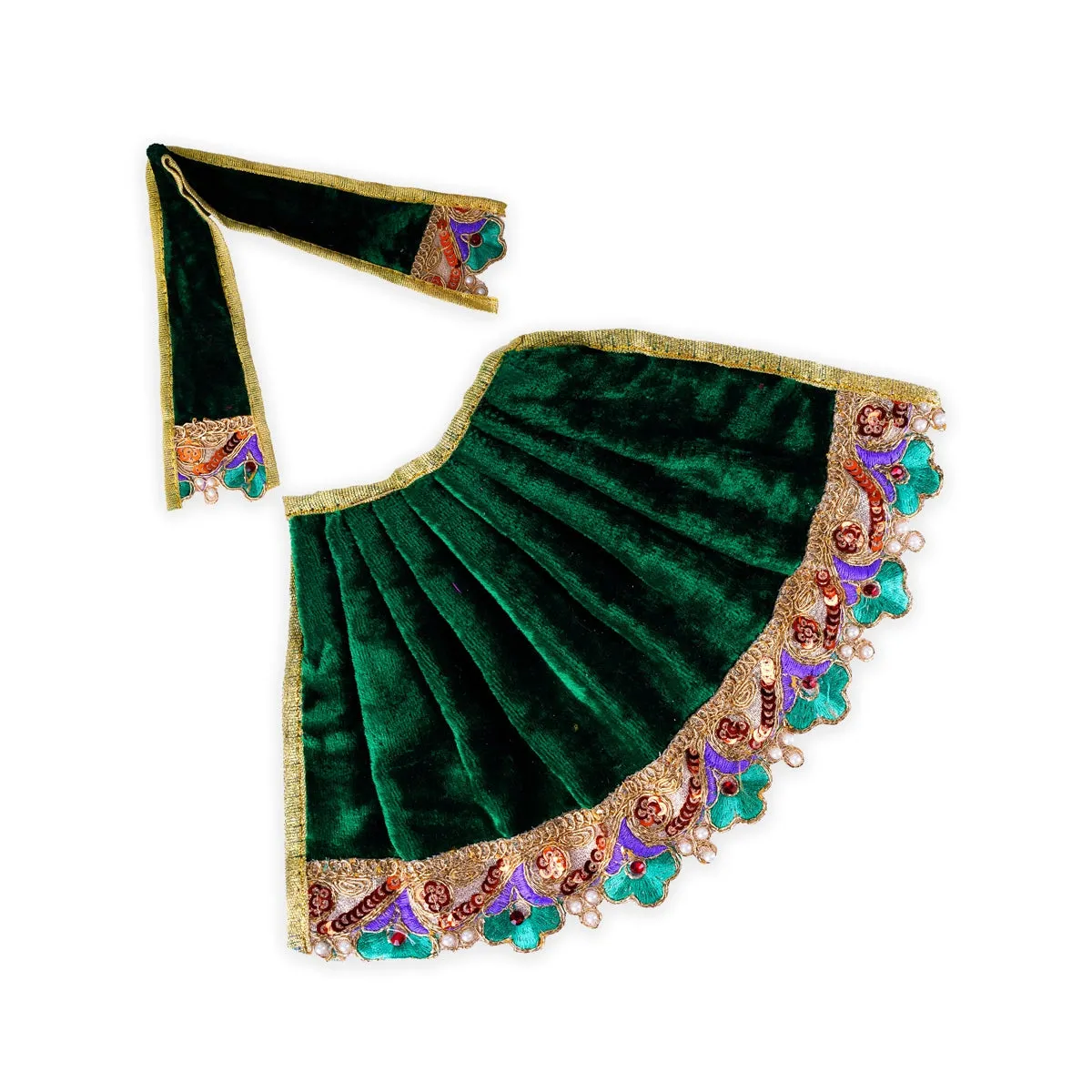 Amman Pavadai - 6 x 11 Inches | Velvet Mata Dress/ Devi Vastra/ Mata Poshak for Deity/ Assorted Colour