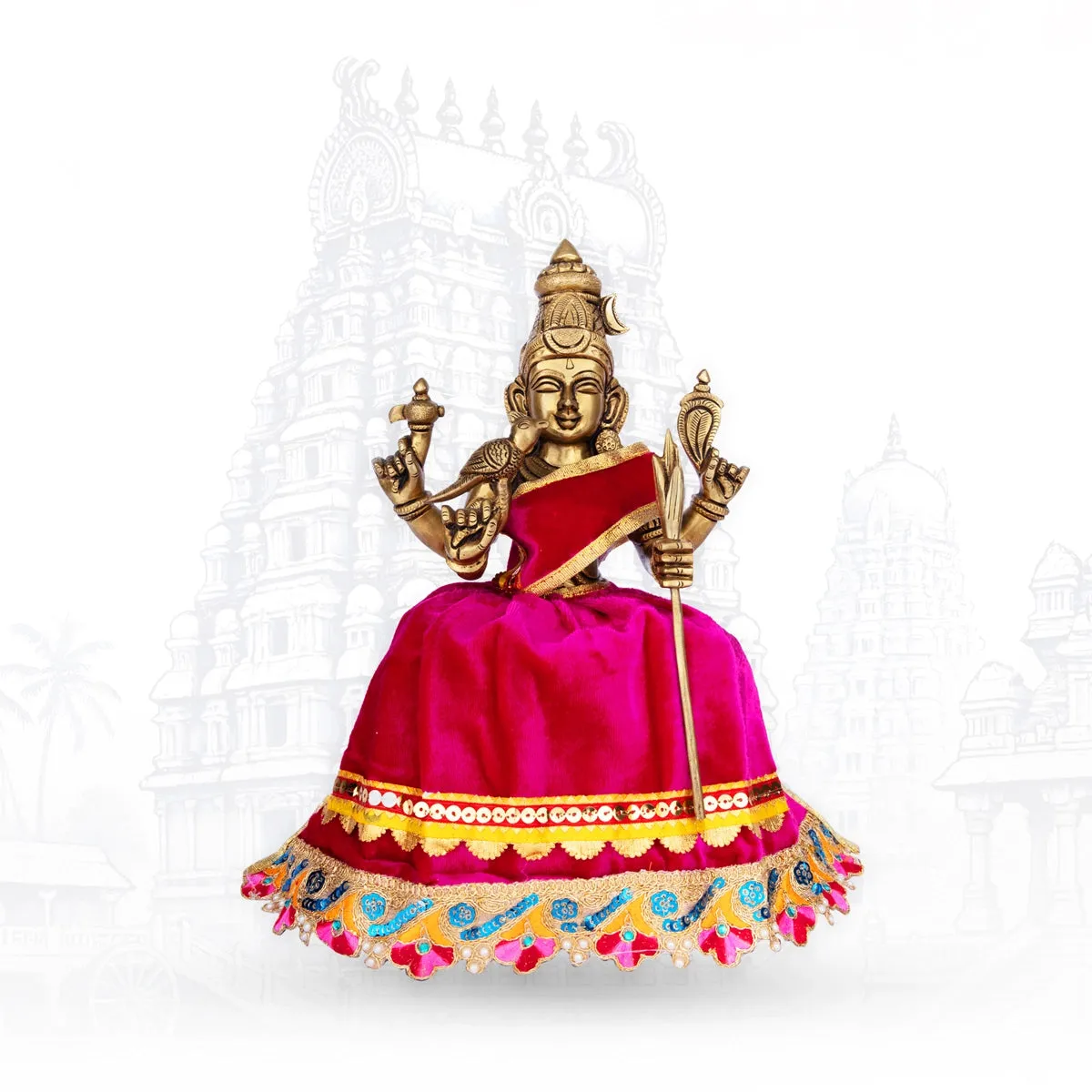Amman Pavadai - 8 x 14 Inches | Velvet Mata Dress/ Devi Vastra/ Mata Poshak for Deity/ Assorted Colour