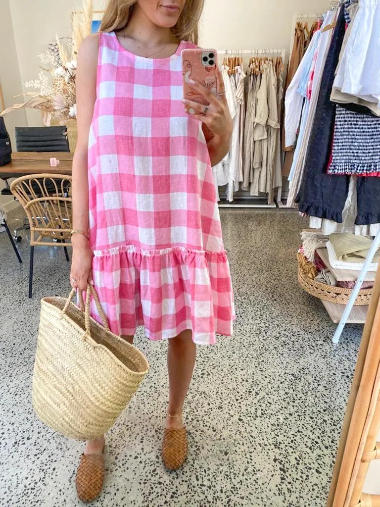 Annie Dress - Printed Linen