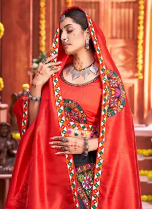 Art Silk Base Designer Black Chaniya Choli For Navratri