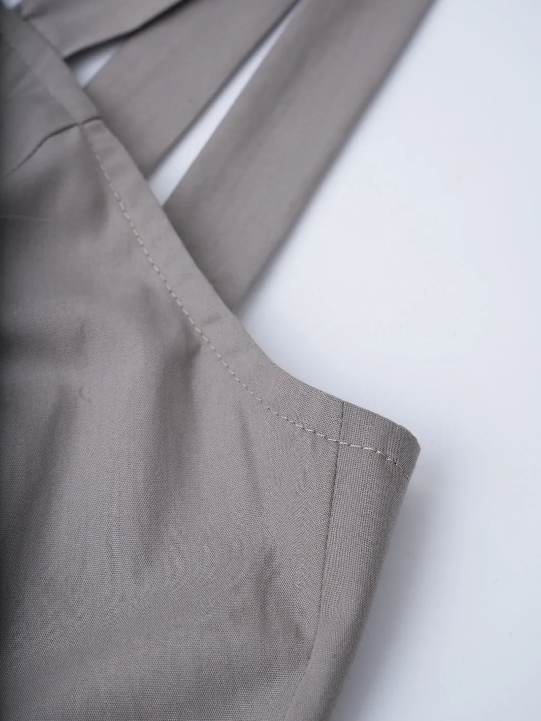 Asymmetric Long Cotton Dress In Gray