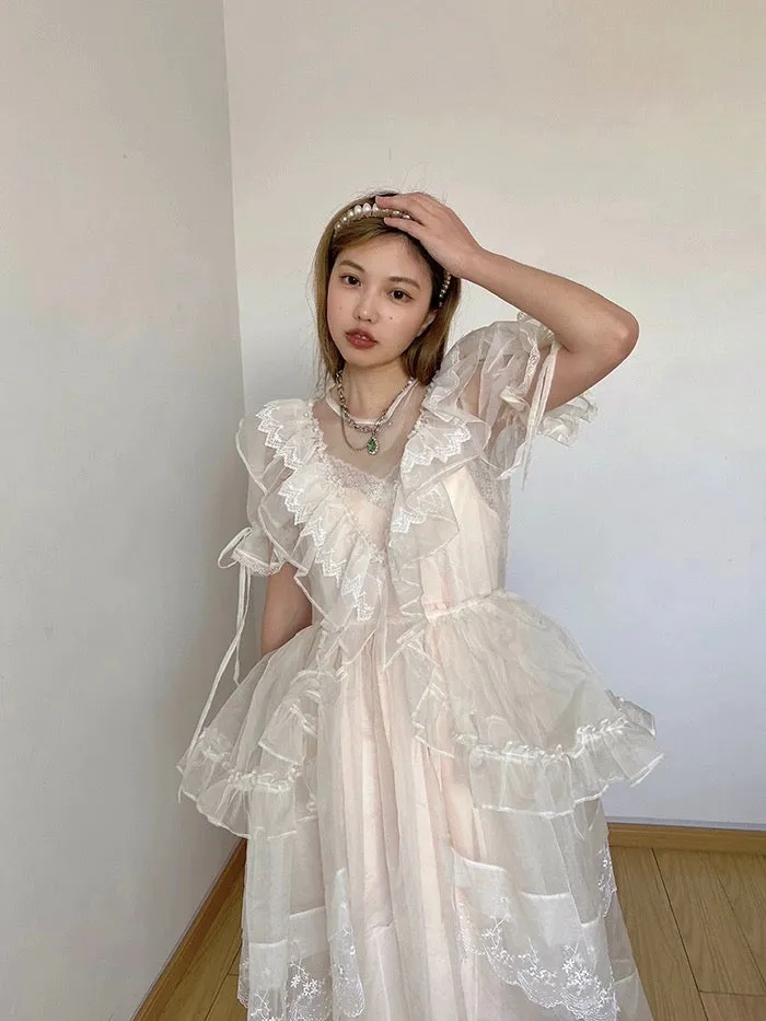[August Unicorn] Angelic Aura Handmade Silk Outer Princess Dress