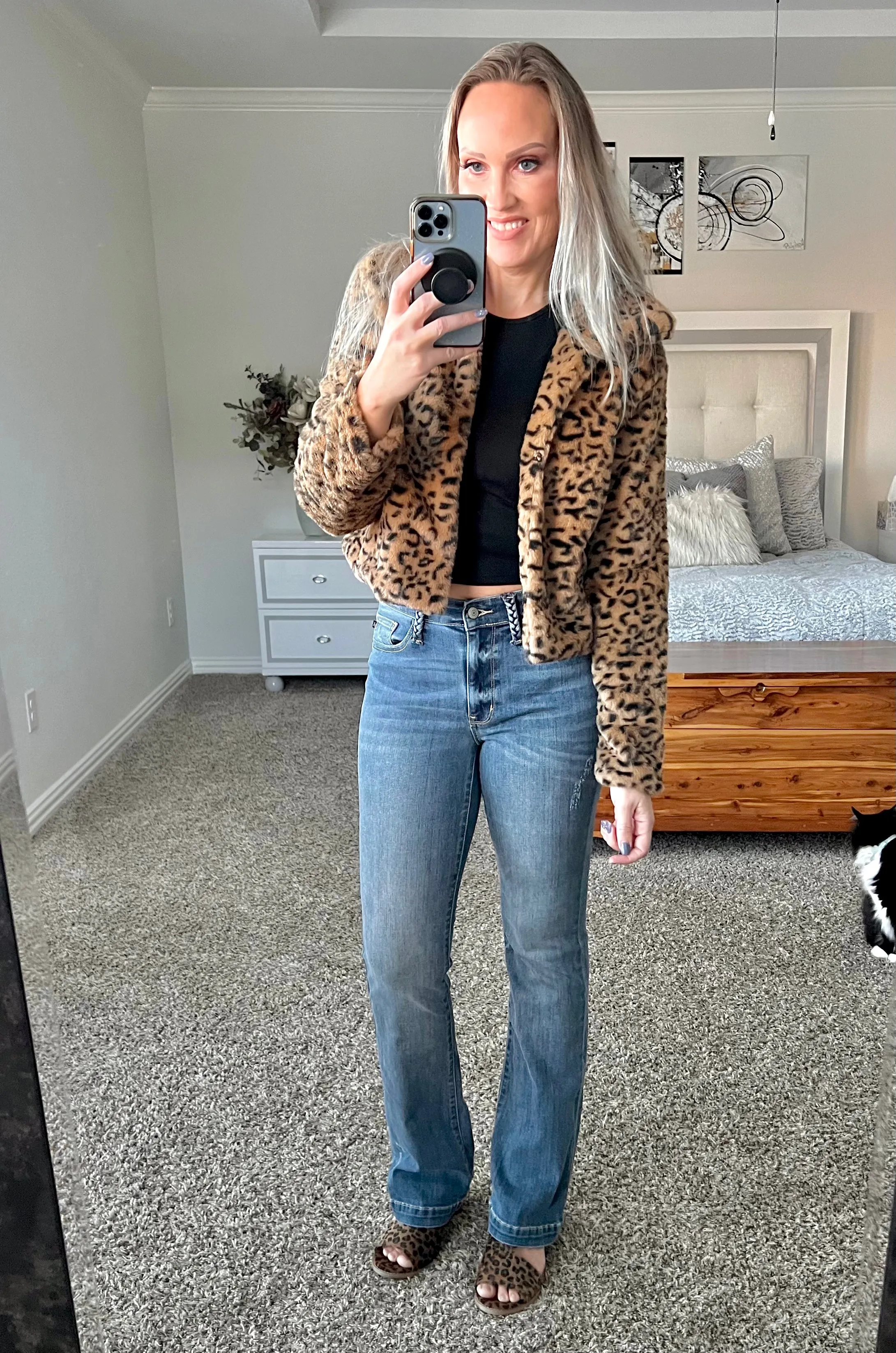 Beverly Hills Cheetah Faux Fur Jacket