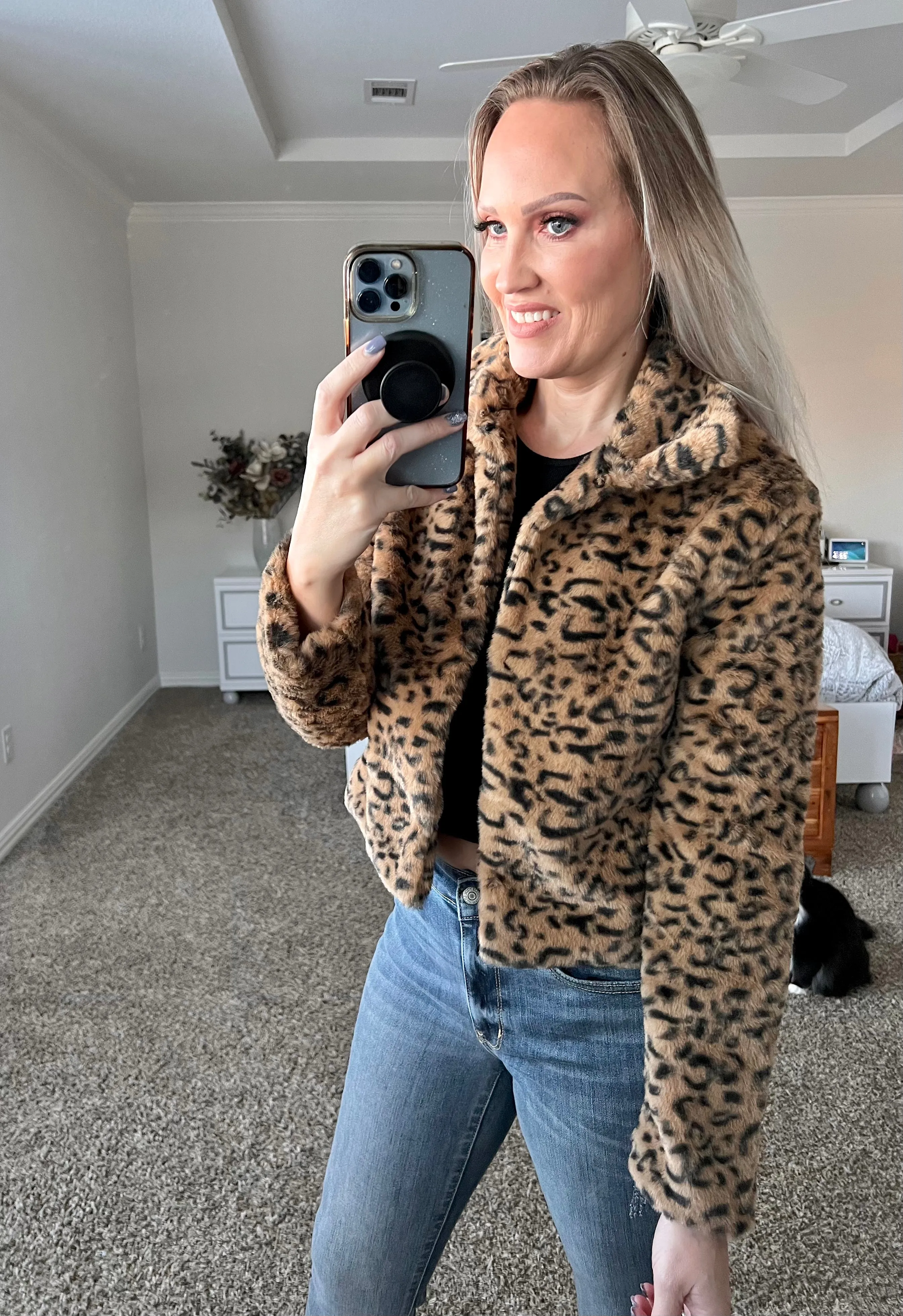 Beverly Hills Cheetah Faux Fur Jacket