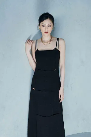 Black PUZZLE MIDI DRESS-DAWN