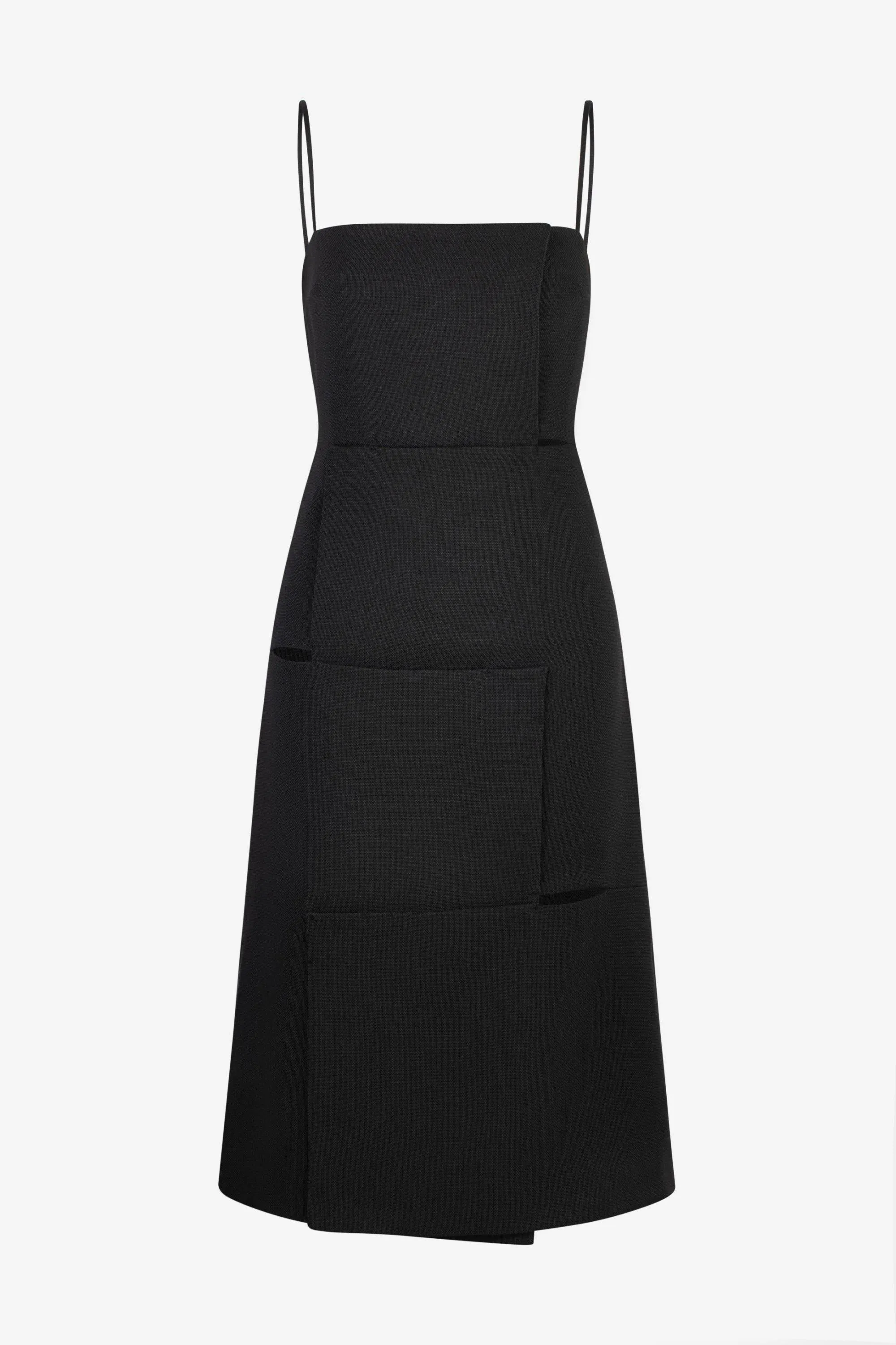 Black PUZZLE MIDI DRESS-DAWN