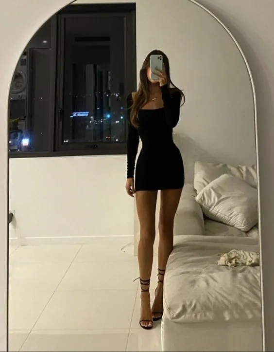Black Sheath Homecoming Dress Short Party Dress   fg4221
