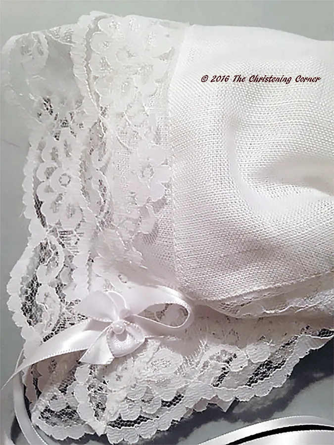 Bridal Dress Lace Baby Hankie Bonnet - Linen Center