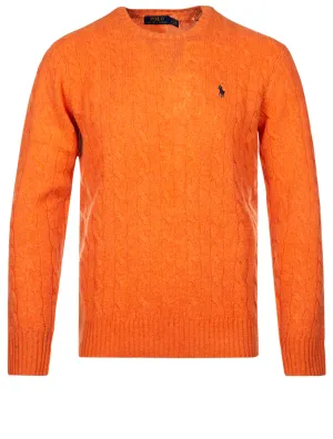 Cable-Knit Jumper Orange