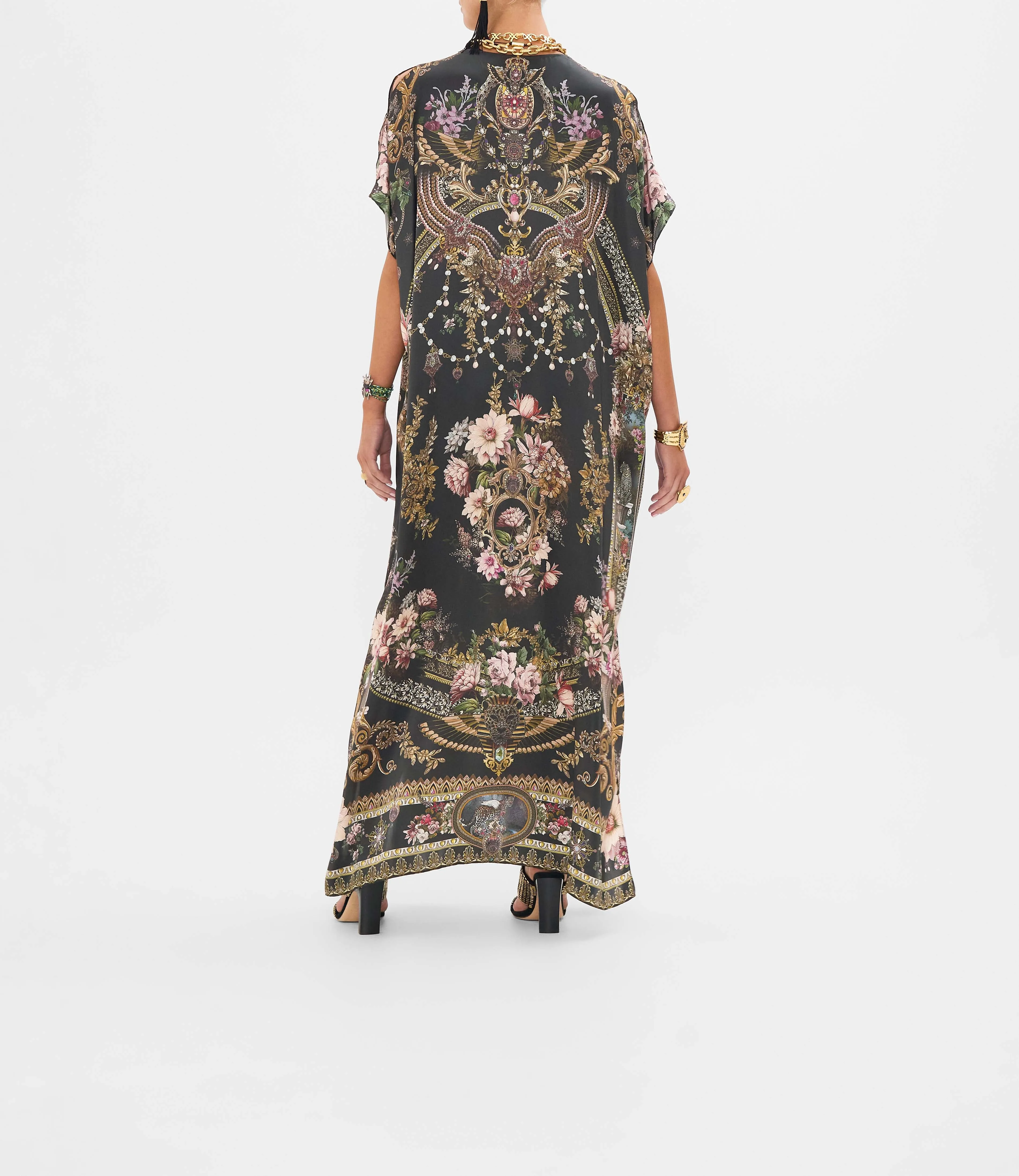 CAMILLA | DYNASTY DAZE SLIM FIT KAFTAN WITH LACE AND EMBROIDERY
