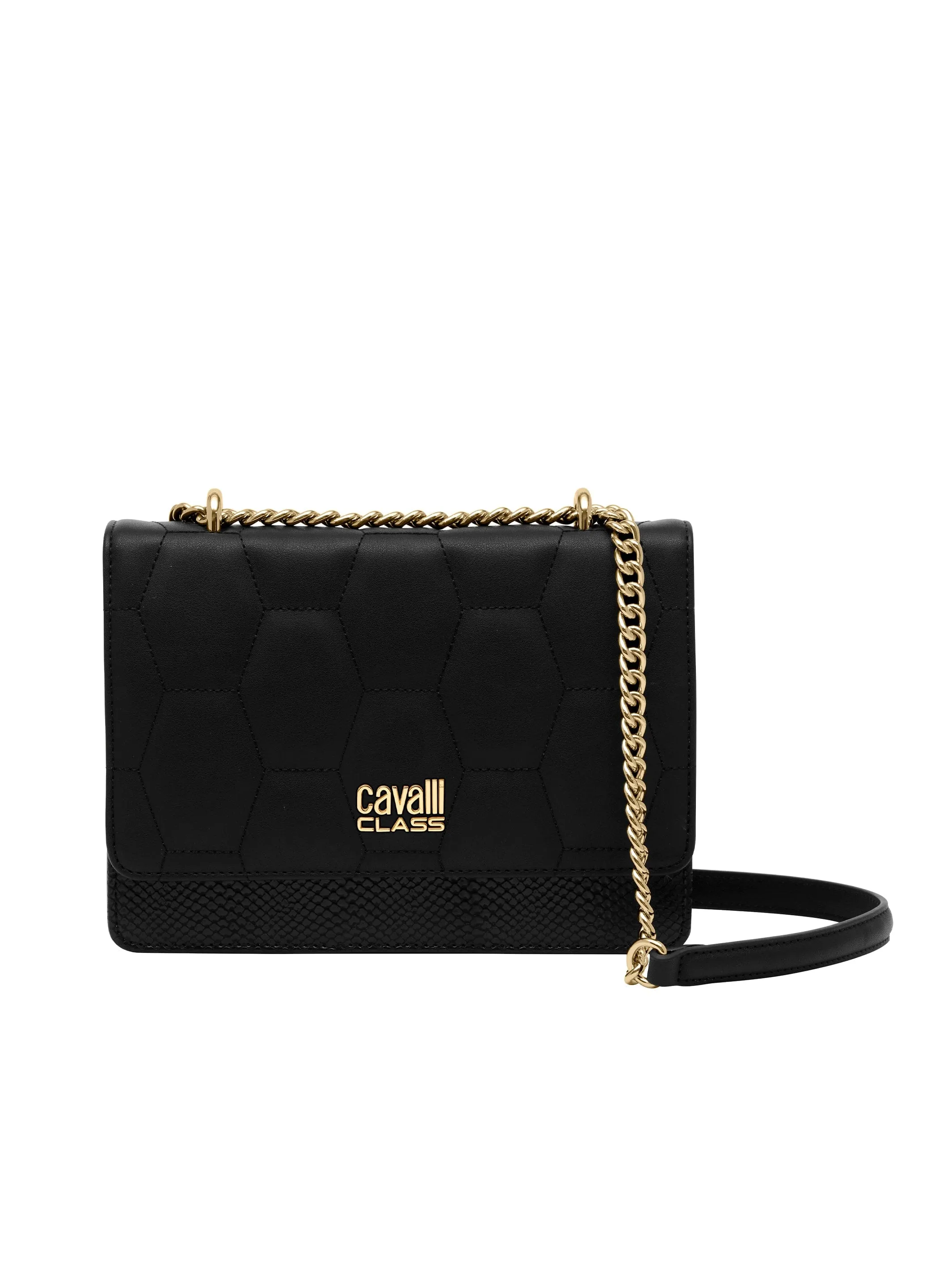 Cavalli Class VERONA Black Medium Structured Shoulder Bag