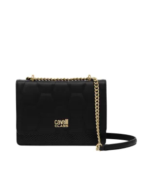 Cavalli Class VERONA Black Medium Structured Shoulder Bag