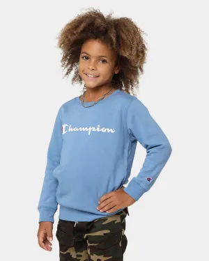 Champion Kids' Script Crewneck Denim Fade