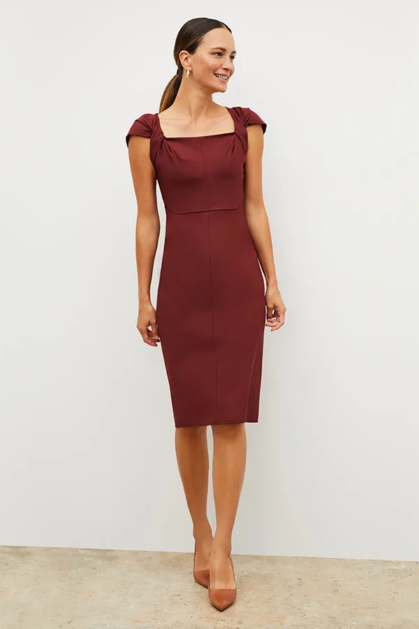 Charlene Dress - Stretch Crepe :: Maroon