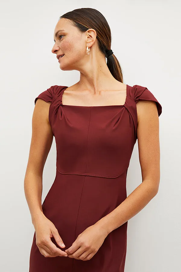 Charlene Dress - Stretch Crepe :: Maroon