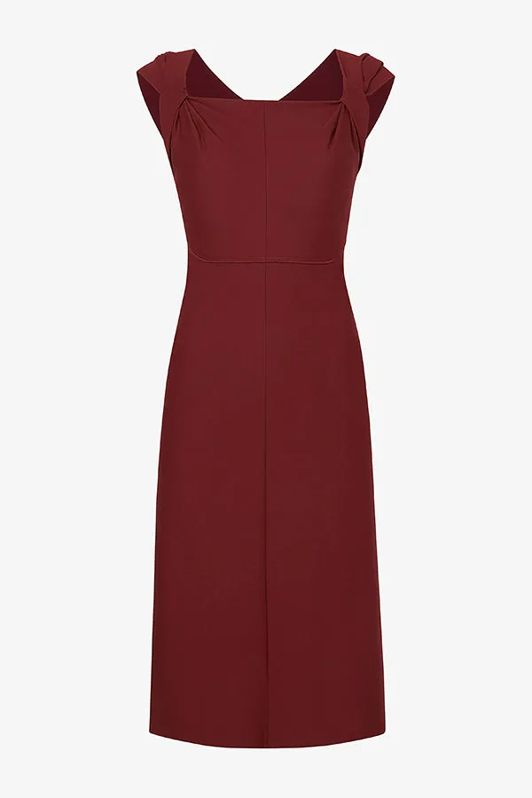 Charlene Dress - Stretch Crepe :: Maroon