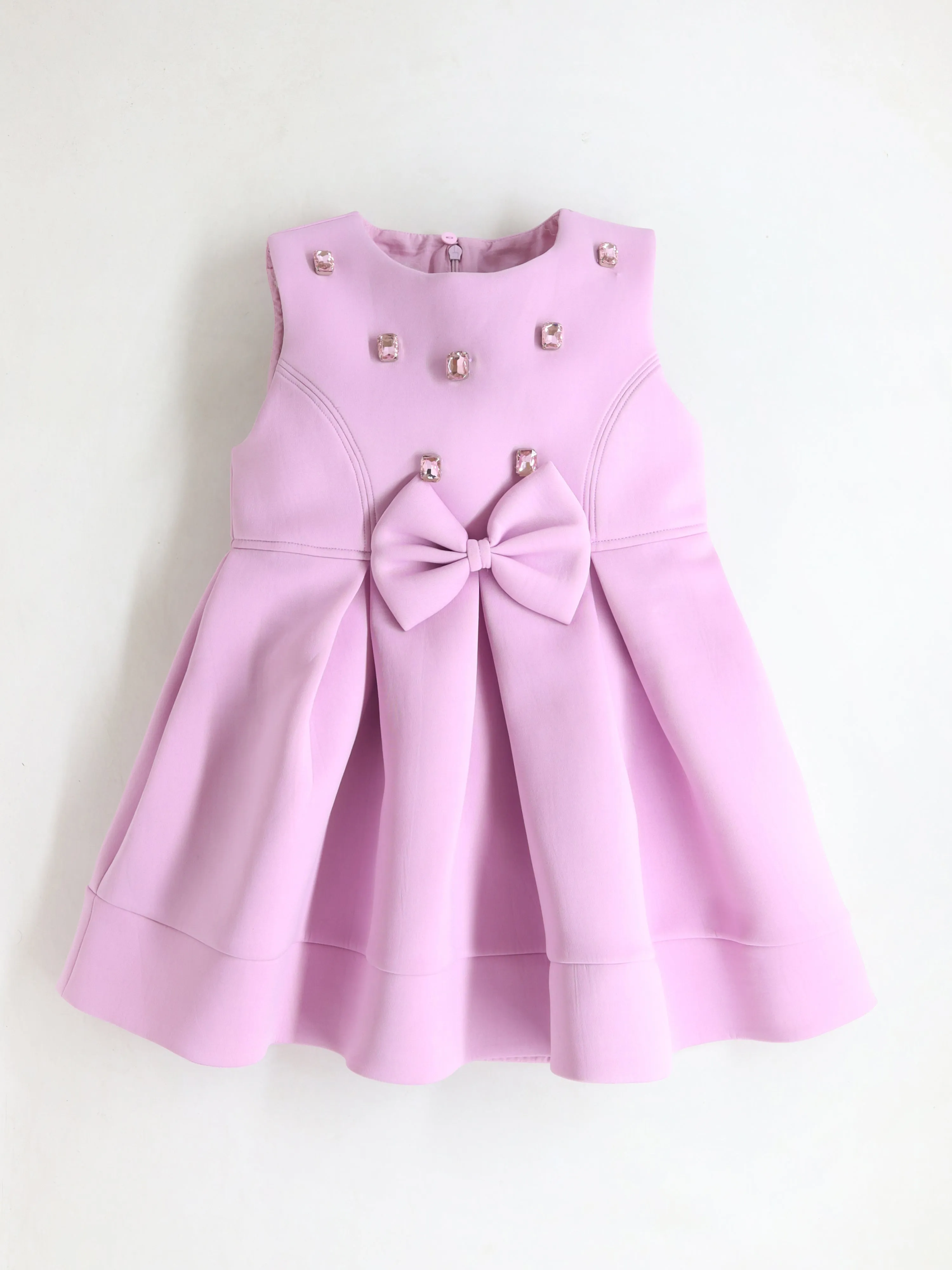 Cherry Crumble Girls Pink Regular Length Solid Dress