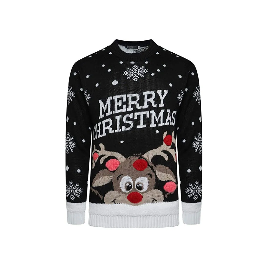 Children Knitted Bambi Deer Christmas Printed Jumper