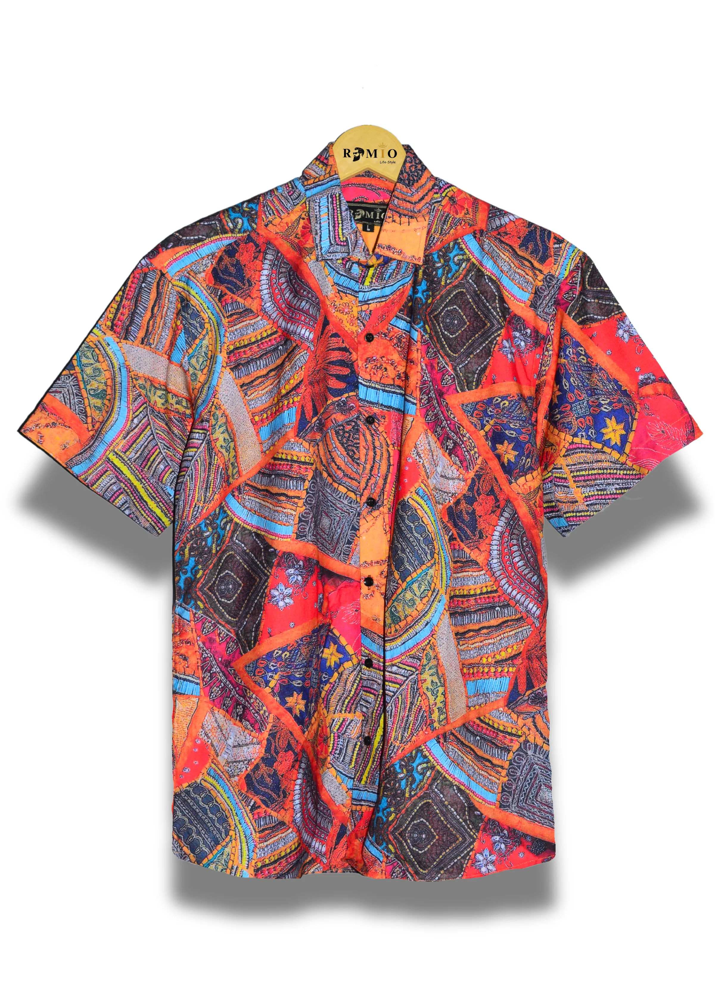 Classic Slim Fit Bohemian Printed Casual Half Sleev Shirt (F17)