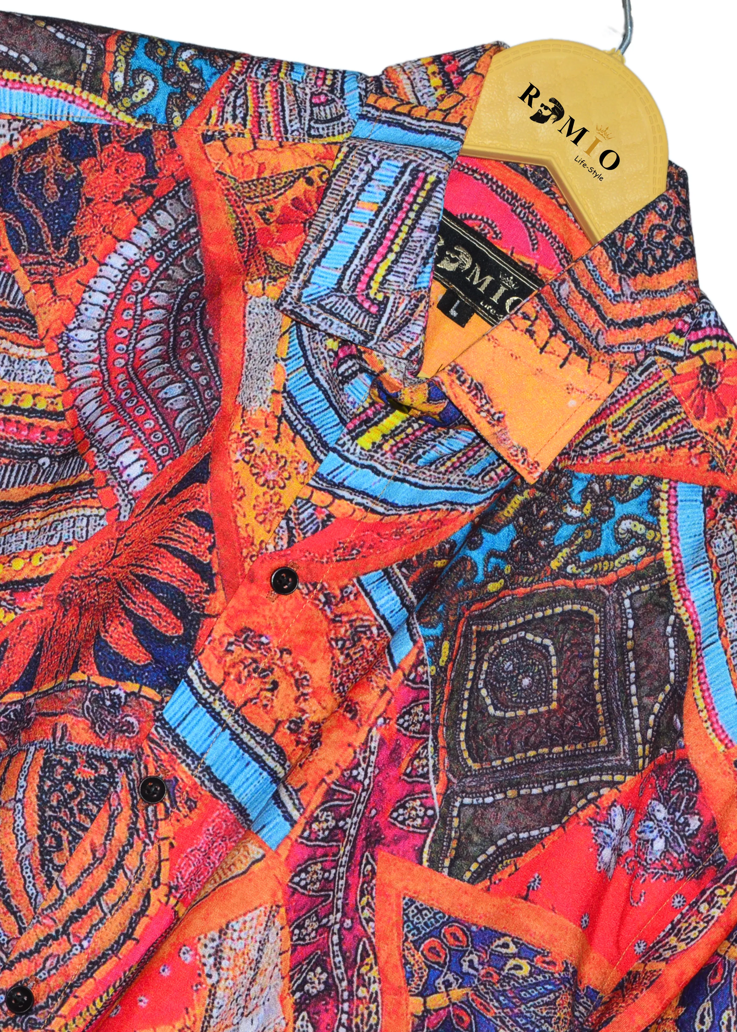 Classic Slim Fit Bohemian Printed Casual Half Sleev Shirt (F17)