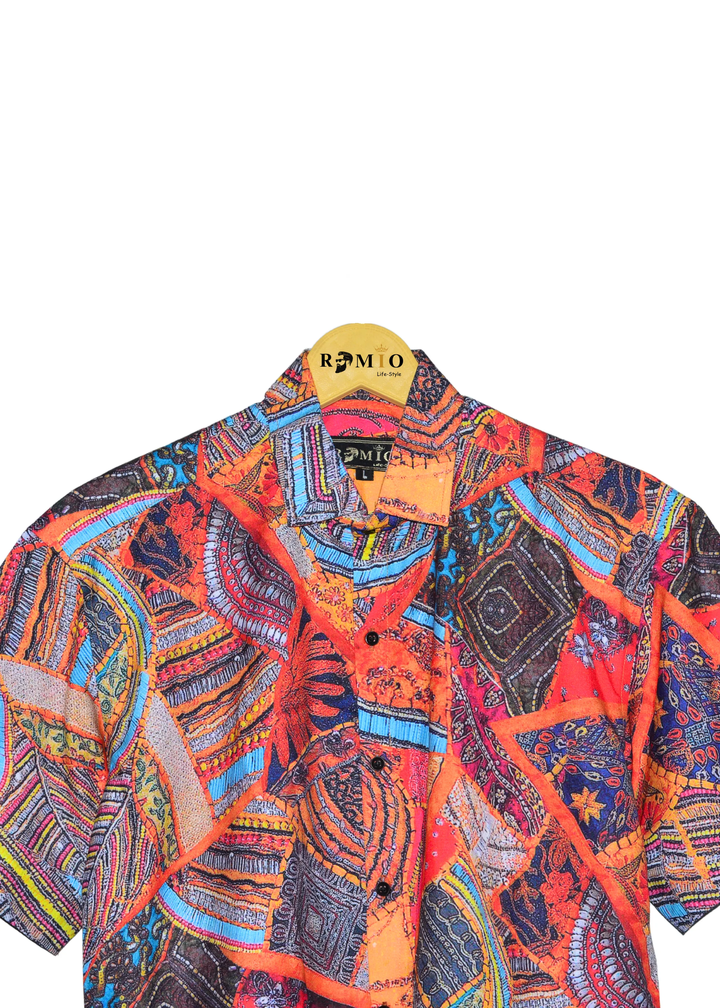 Classic Slim Fit Bohemian Printed Casual Half Sleev Shirt (F17)