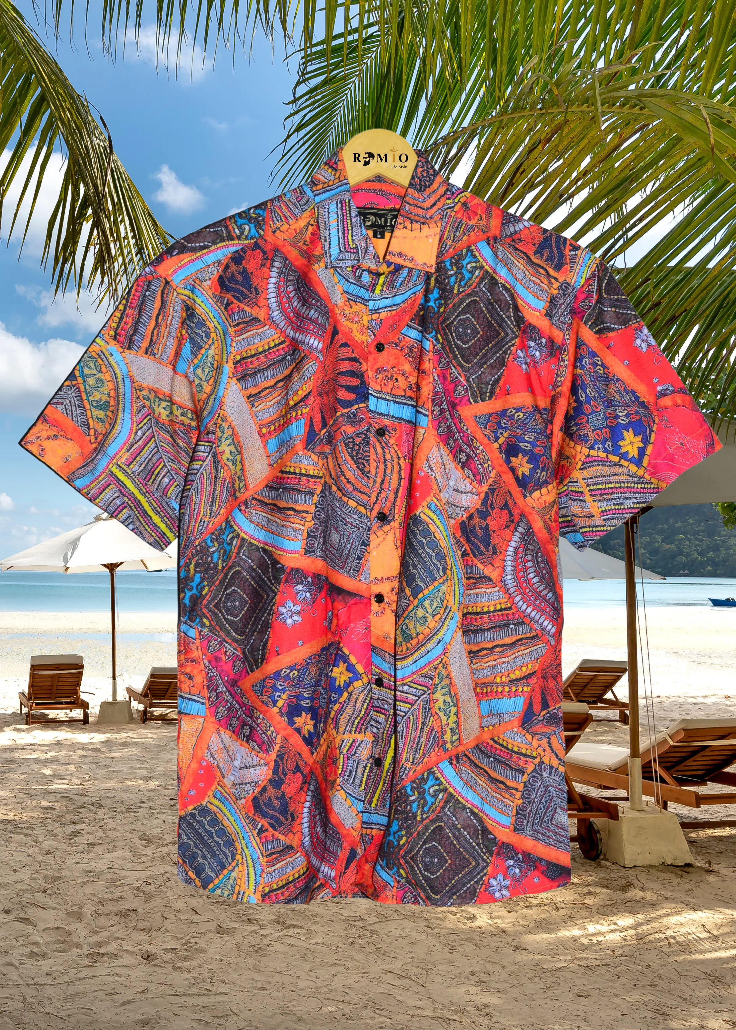 Classic Slim Fit Bohemian Printed Casual Half Sleev Shirt (F17)