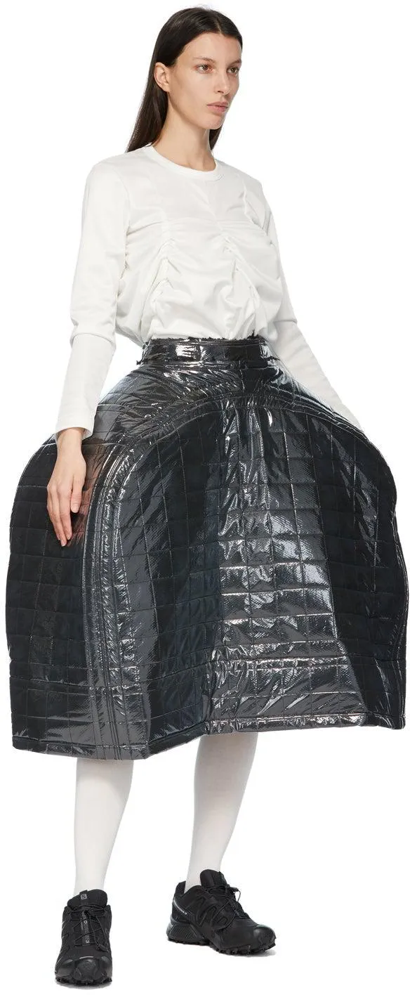 Comme des GarÃ§ons Black Quilted Structured Skirt