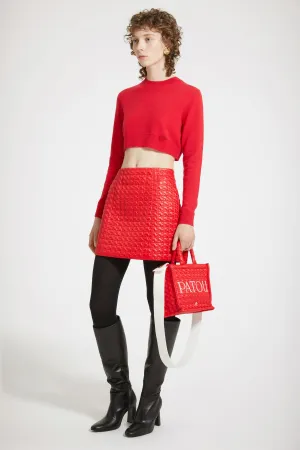 Cropped jumper in sustainable wool and cashmere