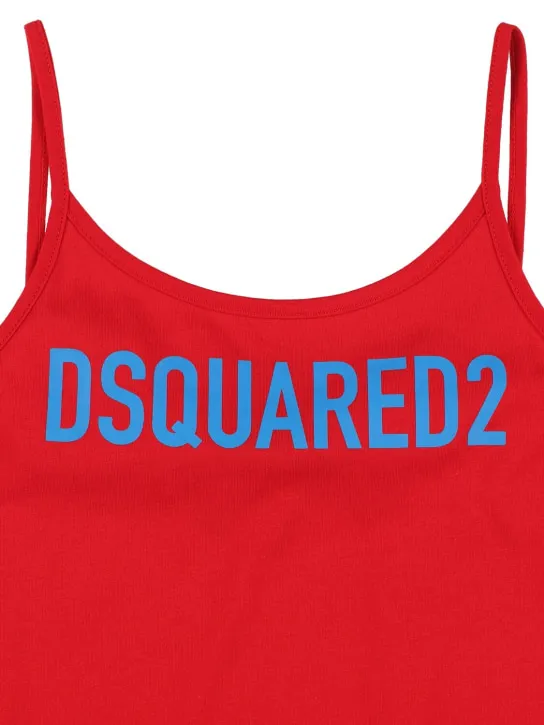 Dsquared2   Logo print cotton jersey tank dress 