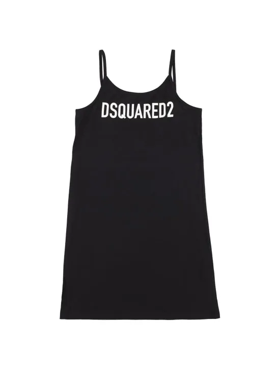 Dsquared2   Logo print cotton jersey tank dress 