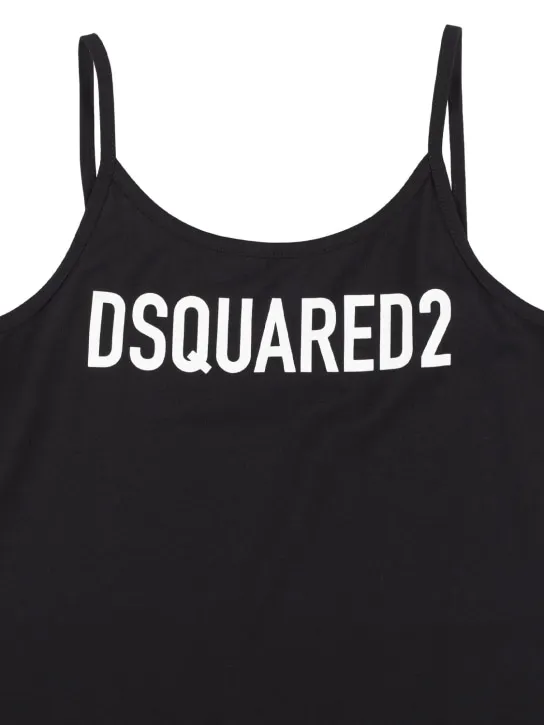 Dsquared2   Logo print cotton jersey tank dress 