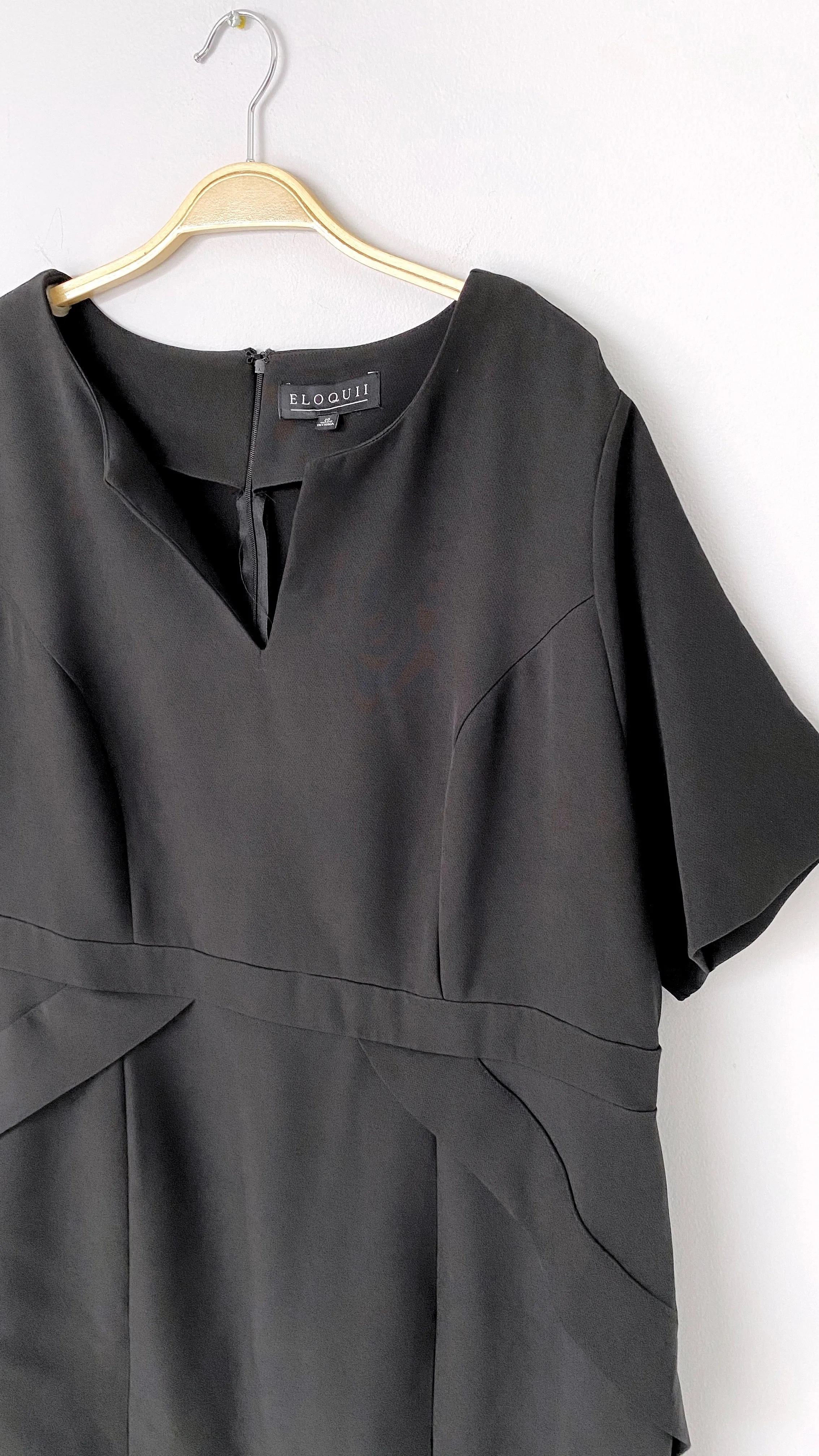 ELOQUII Black Structured Waist Work Week Dress (20)