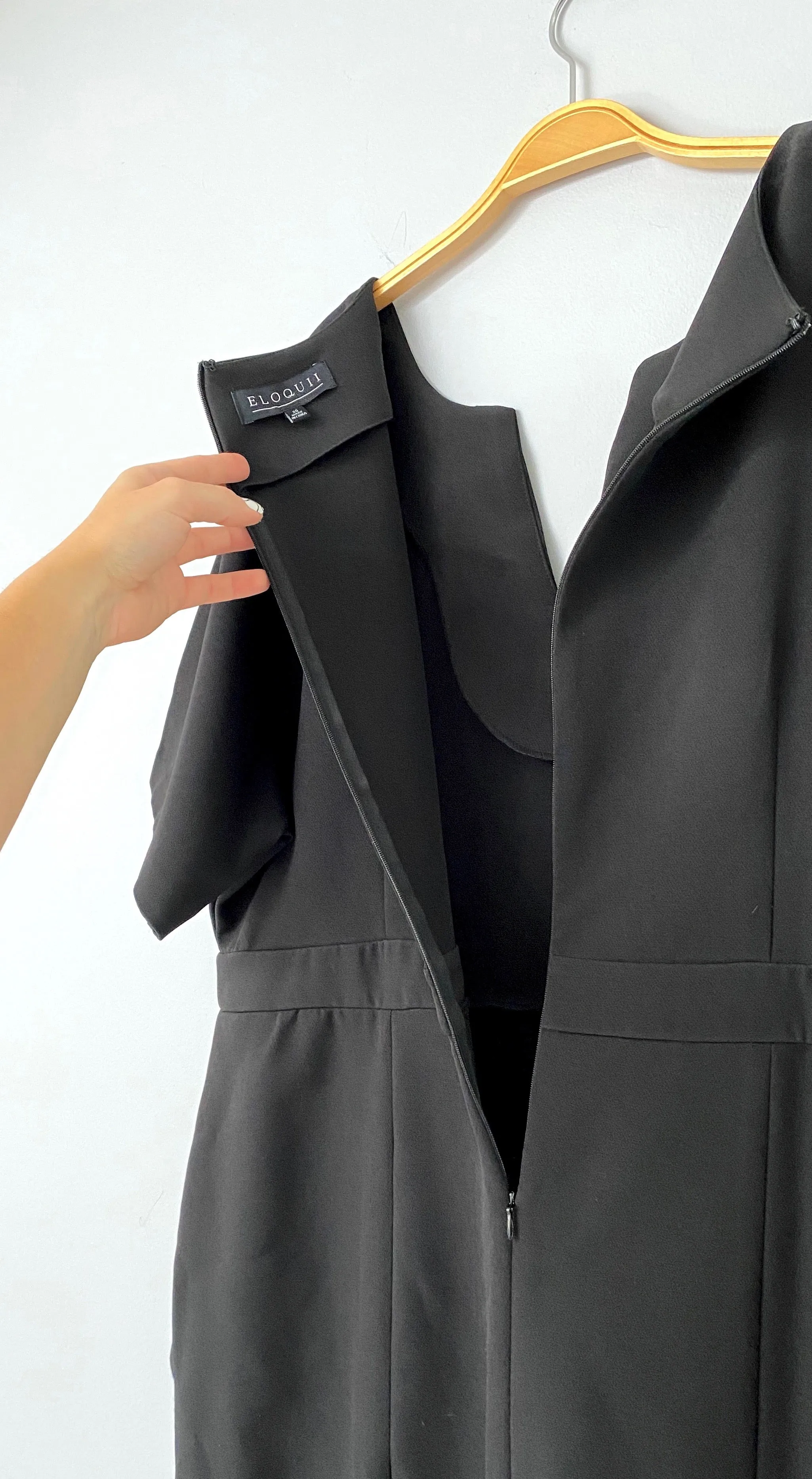 ELOQUII Black Structured Waist Work Week Dress (20)