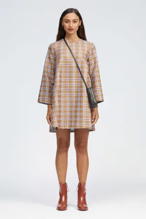 Fala Dress Camel/Blue Check