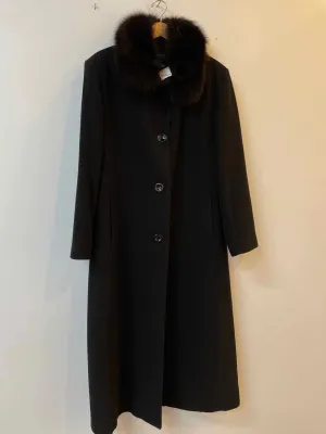 Forecaster Size 18 Black Wool/Fur Coat