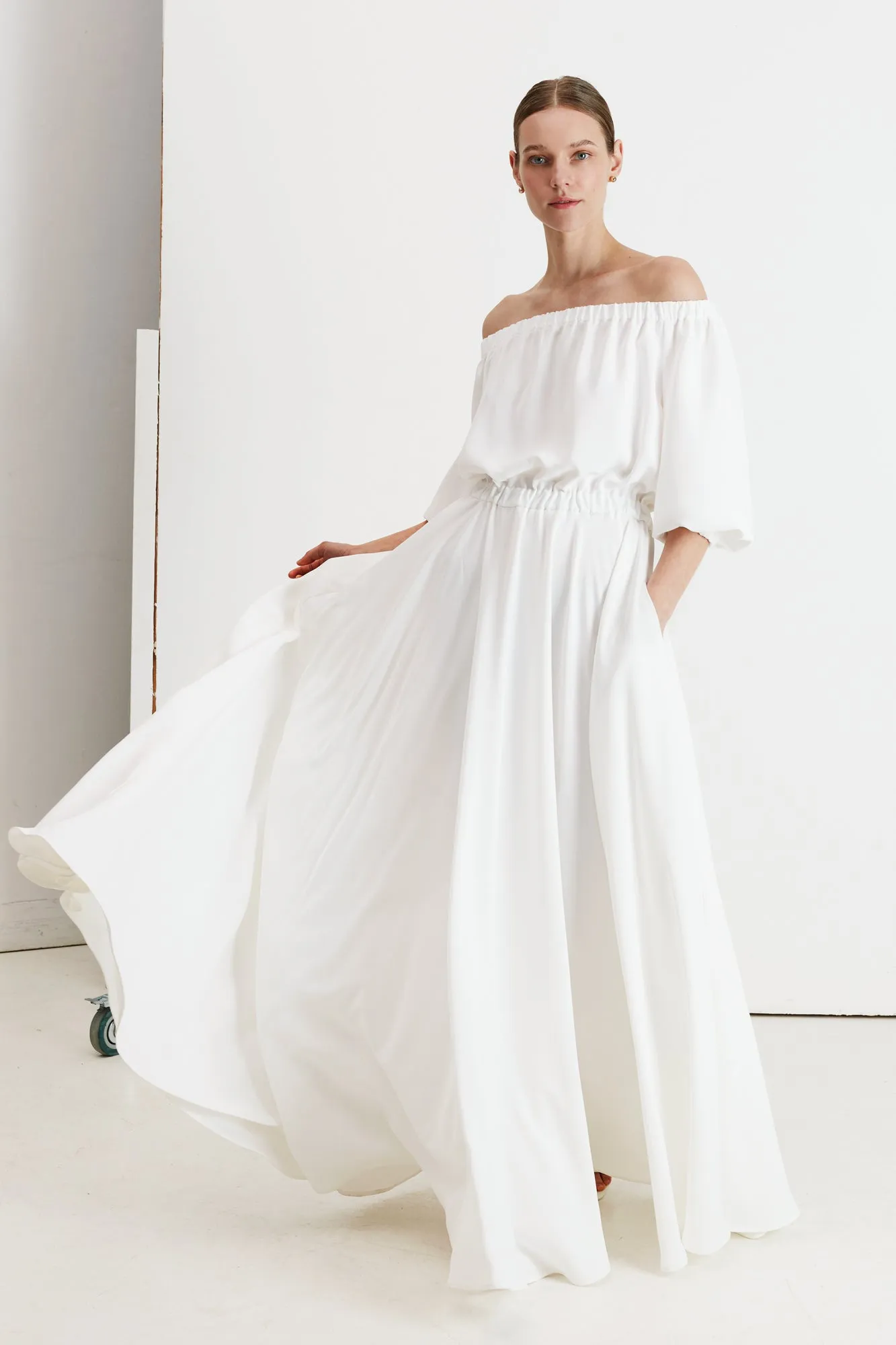 GALA off shoulder maxi wedding dress