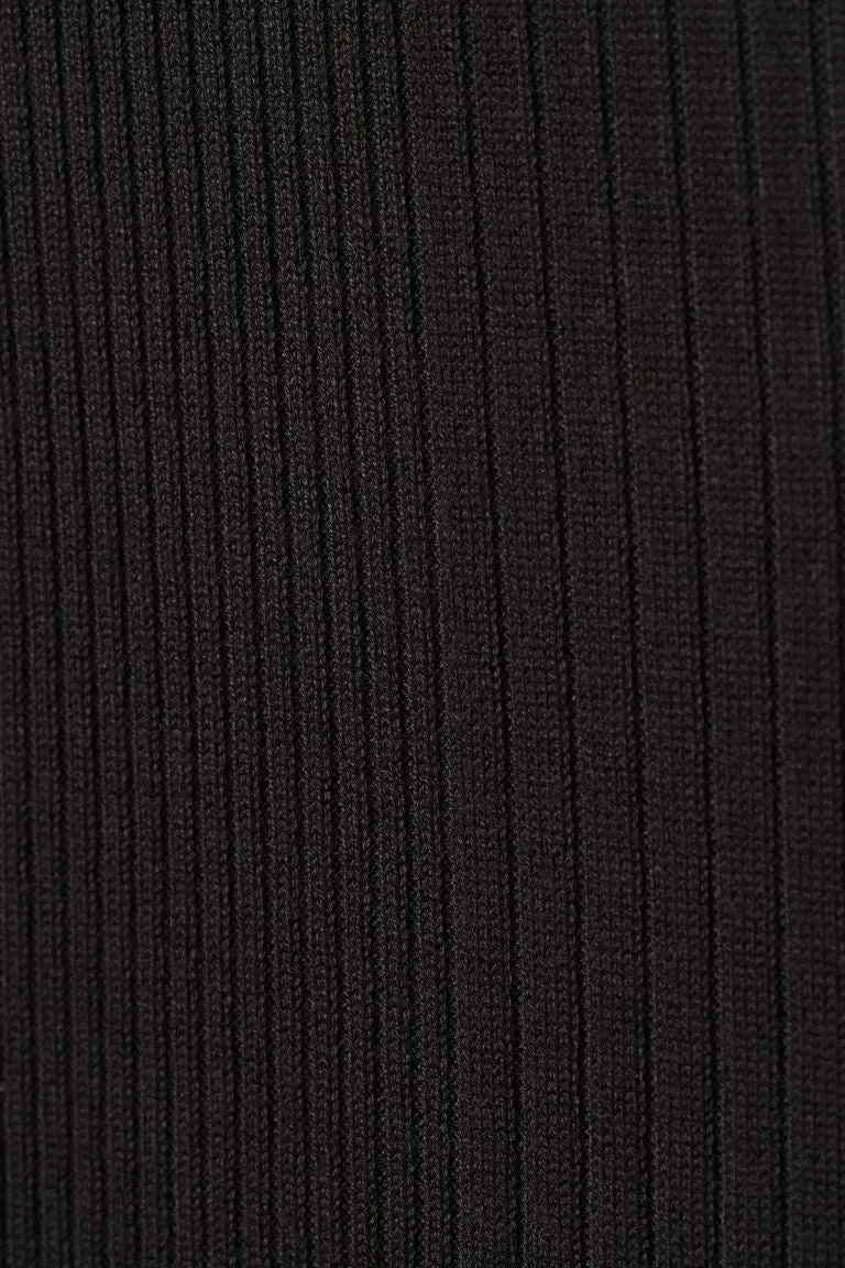 Georgia Ribbed Tank Midi Dress - Black