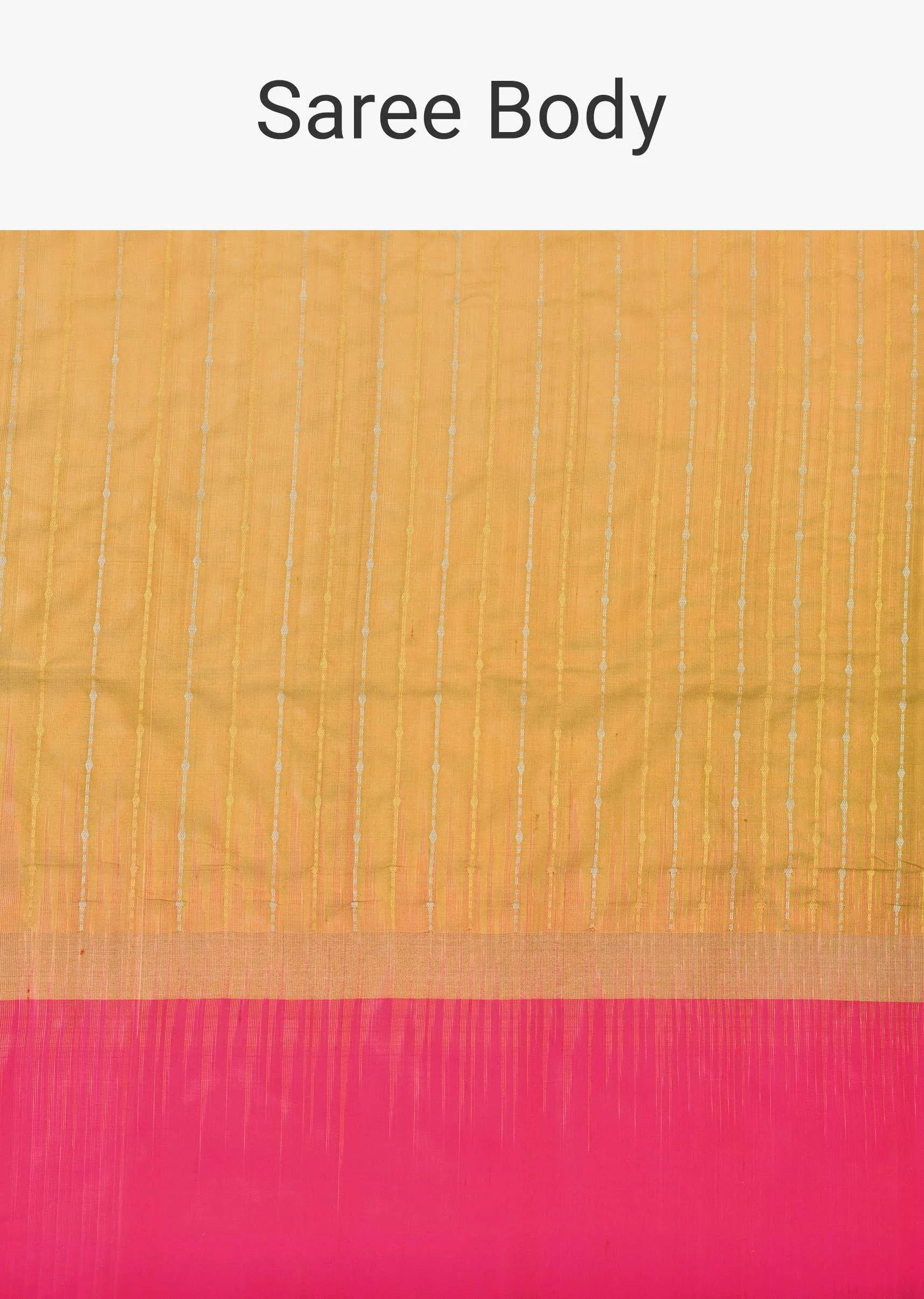 Gold South Silk Saree With Contrast Pallu And Unstitched Blouse Piece