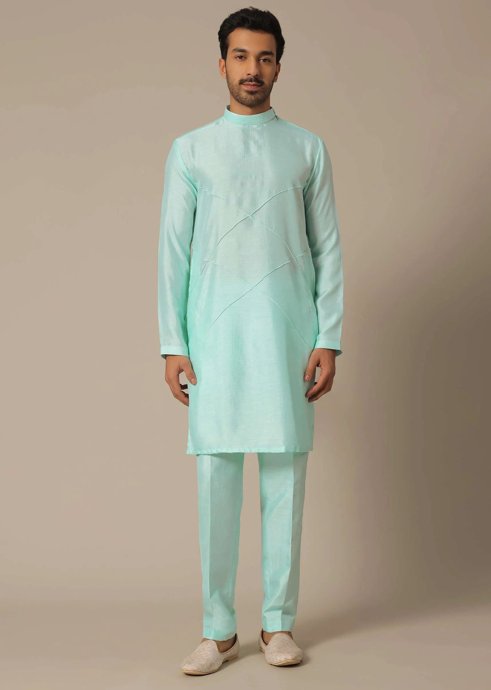 Green Jacquard Jacket Set