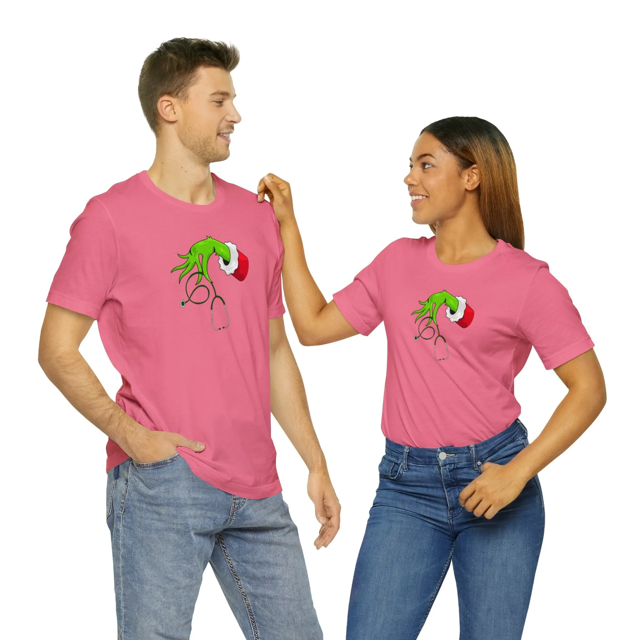 Grinch Nurse Christmas Unisex Jersey Short Sleeve Tee