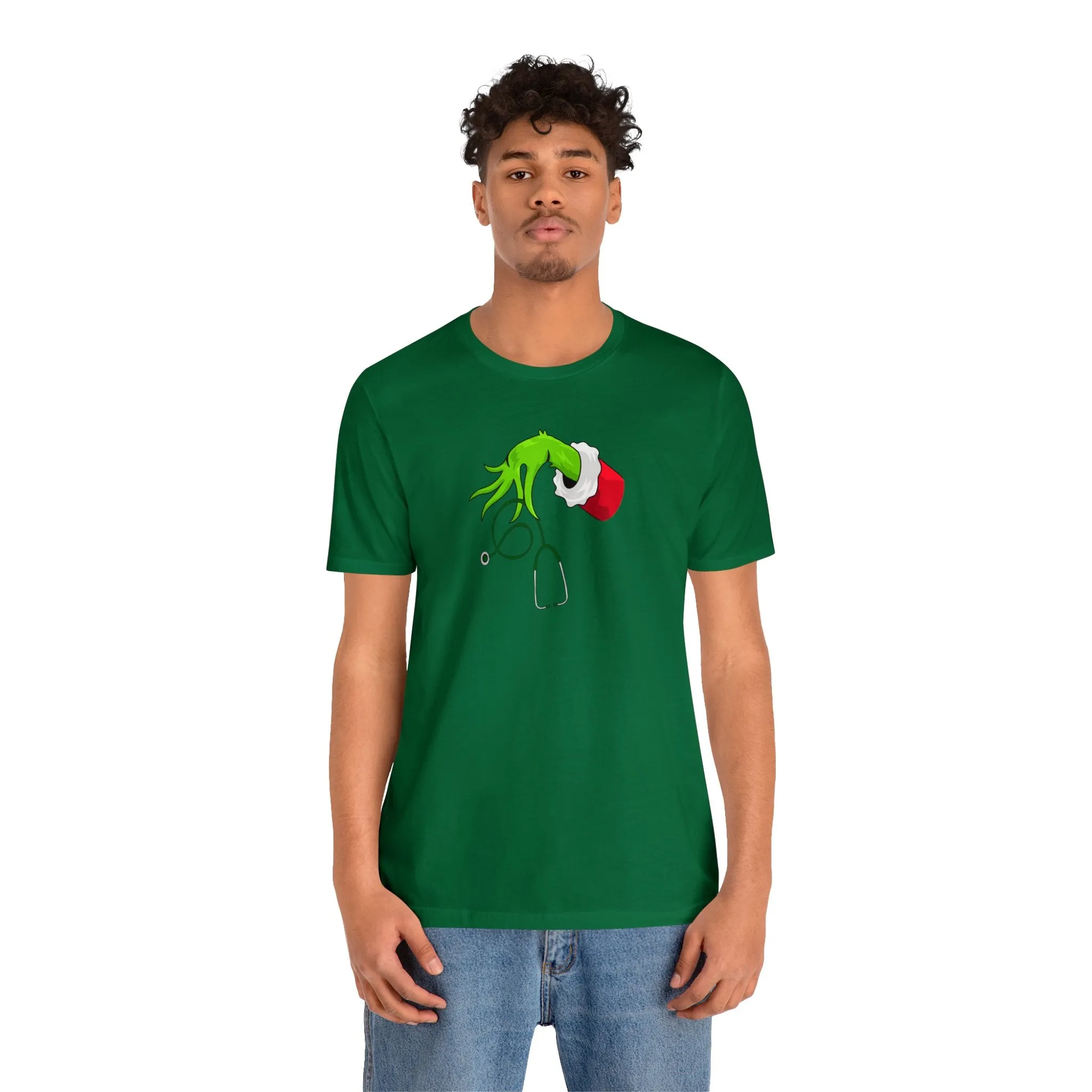 Grinch Nurse Christmas Unisex Jersey Short Sleeve Tee