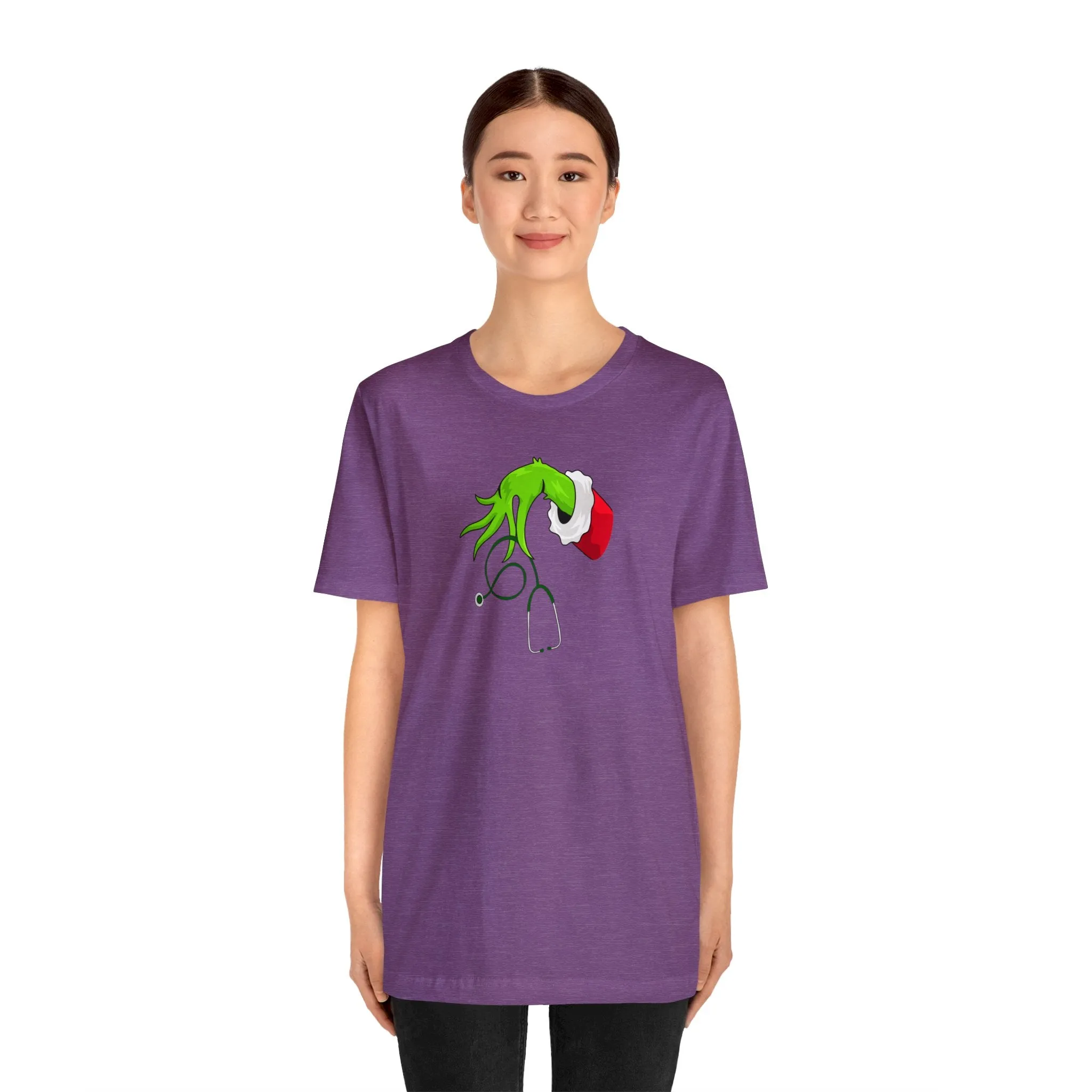 Grinch Nurse Christmas Unisex Jersey Short Sleeve Tee